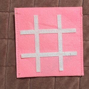 Pink and White Tic-Tac-Toe Felt Mat handmade